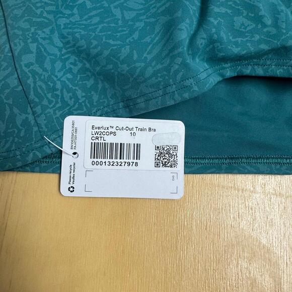 NWT Lululemon Everlux Cut-Out Training Bra – Crunch Teal Lagoon – Size 10 - Picture 6 of 7